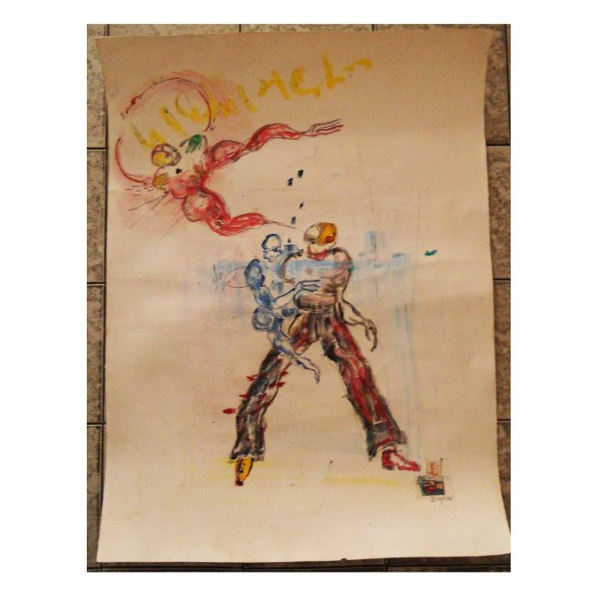 dessin sur papier 76 cm x 56 cm