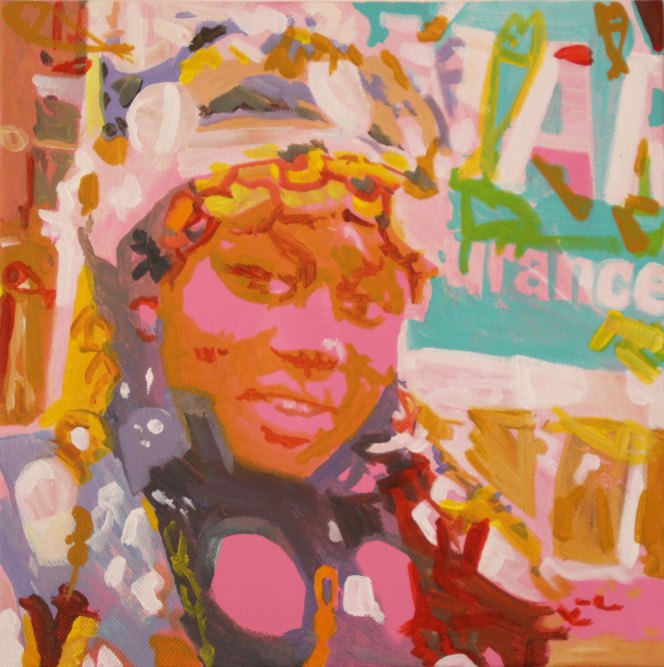 (5) Octobre Rose, Acrylique 40x40 cm