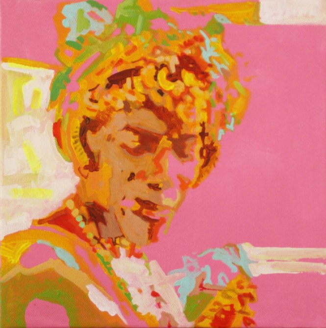 (7) Octobre Rose, Acrylique 40x40 cm