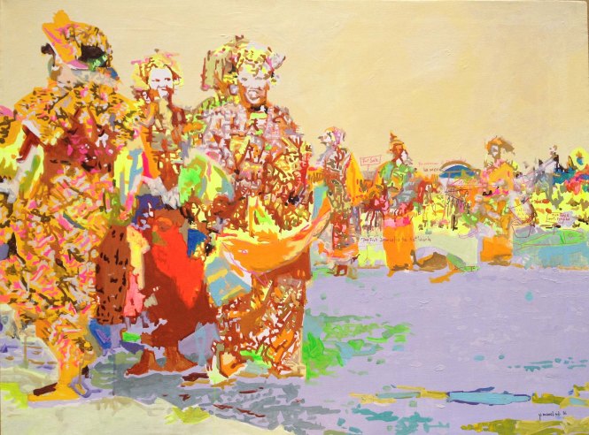 Brouhaha, acrylique sur toile, 75x100 cm