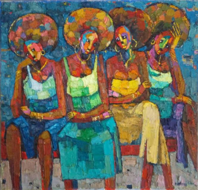 Afro Girls 106 x 102cm