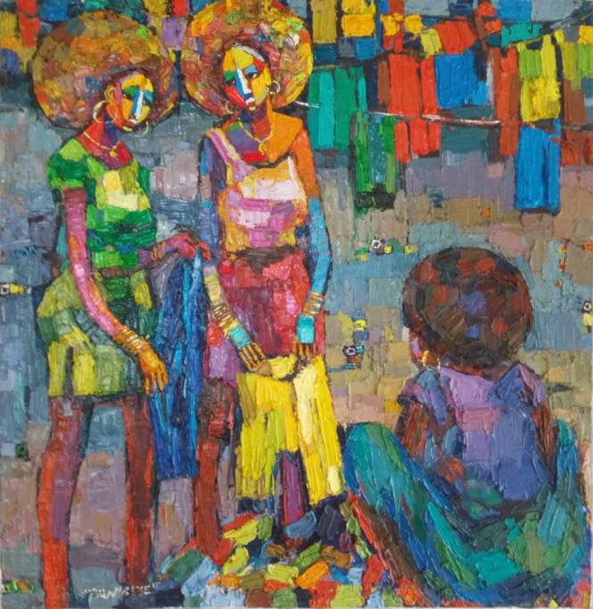 Afro Girls (shopping)106 x 110 cm
