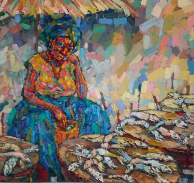 Fish Seller 99 x 105cm